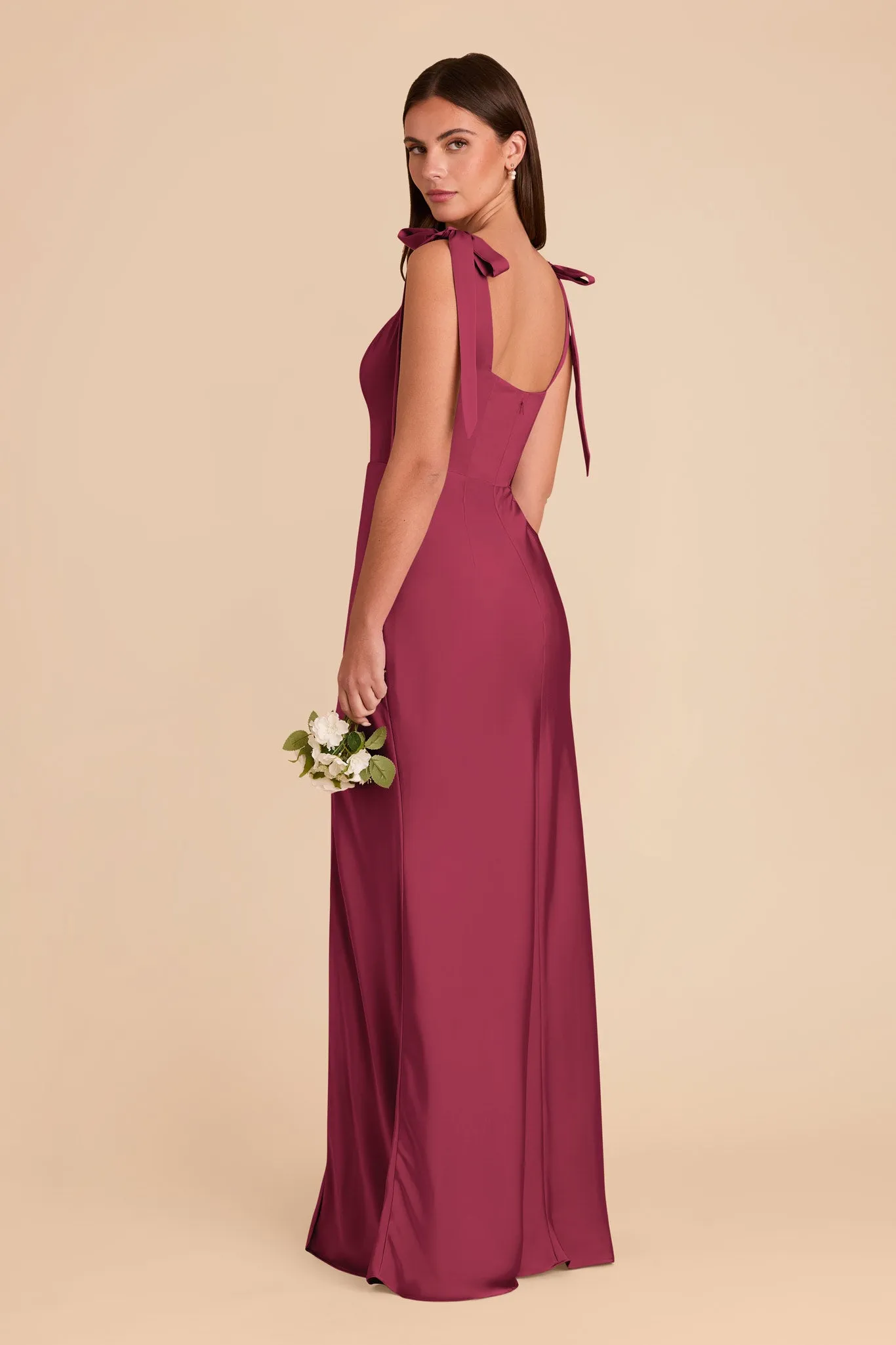 Alex Matte Satin Dress - Berry sold by Birdy Grey product image thumbnail 4