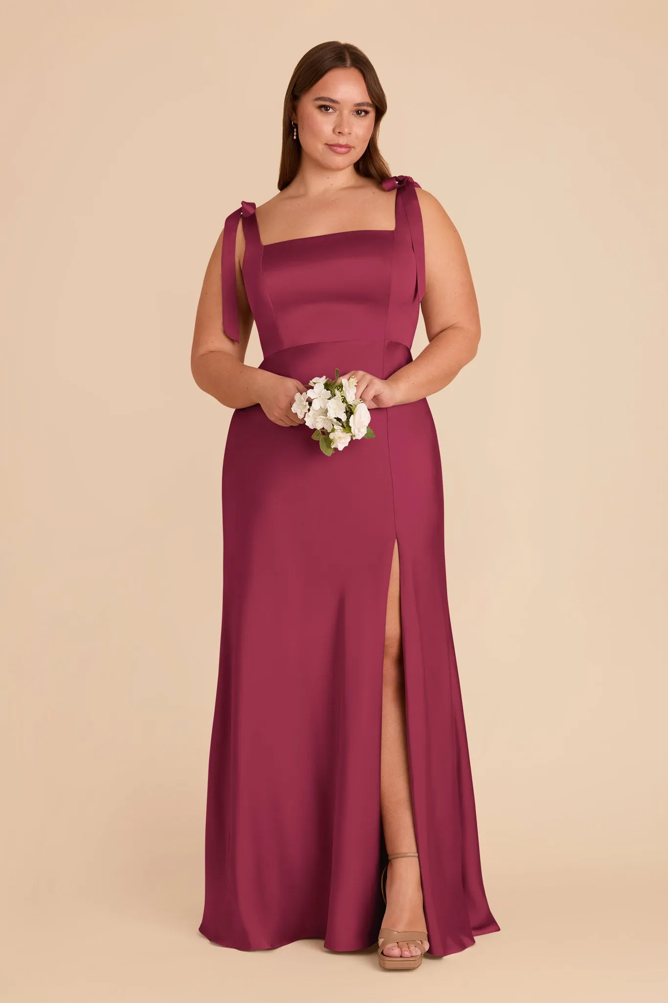 Alex Matte Satin Dress - Berry sold by Birdy Grey product image thumbnail 2