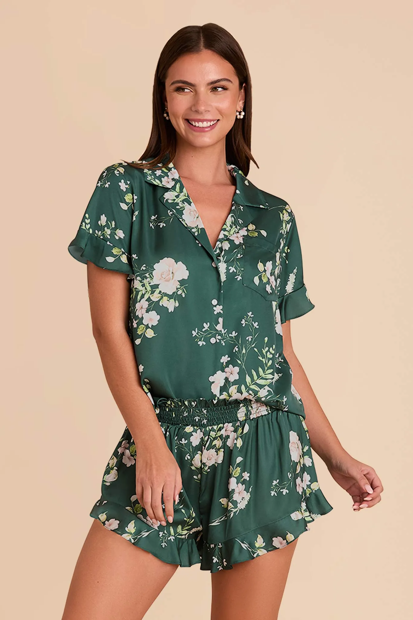 Esther Pajamas - Emerald Garden Party sold by Birdy Grey