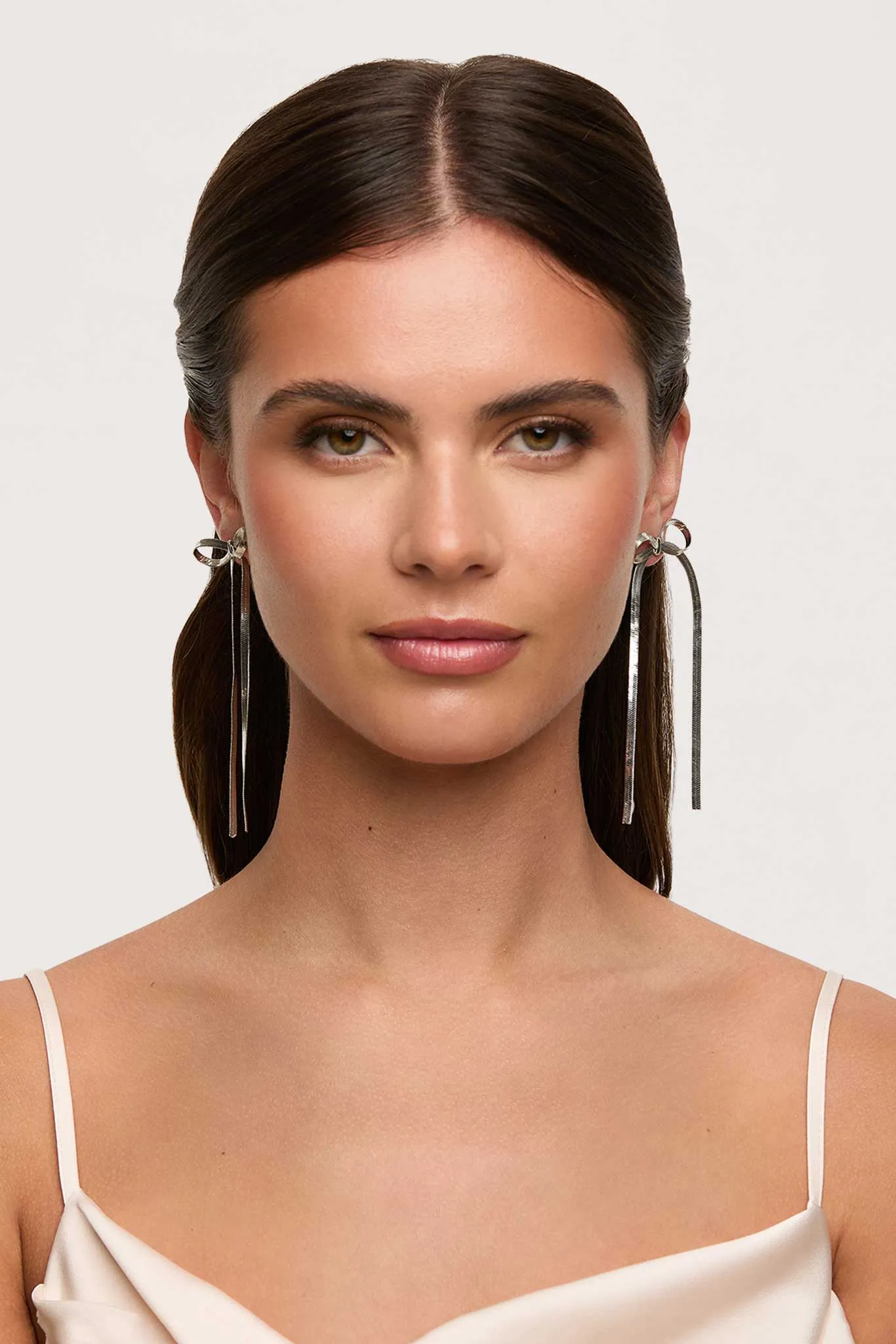 Herringbone Bow Earrings - Silver sold by Birdy Grey product image thumbnail 2