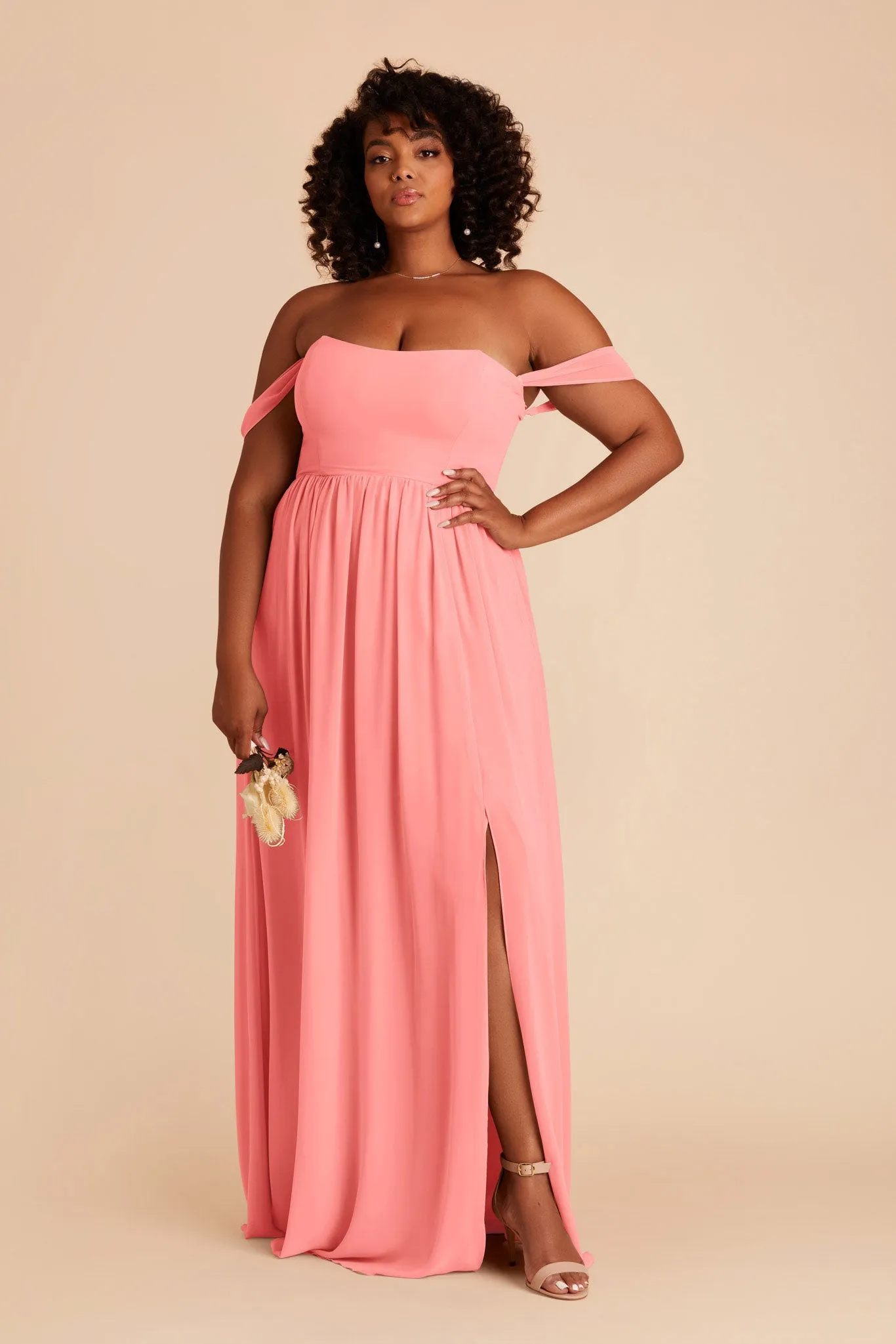 August Chiffon Dress - Coral Pink sold by Birdy Grey product image thumbnail 2