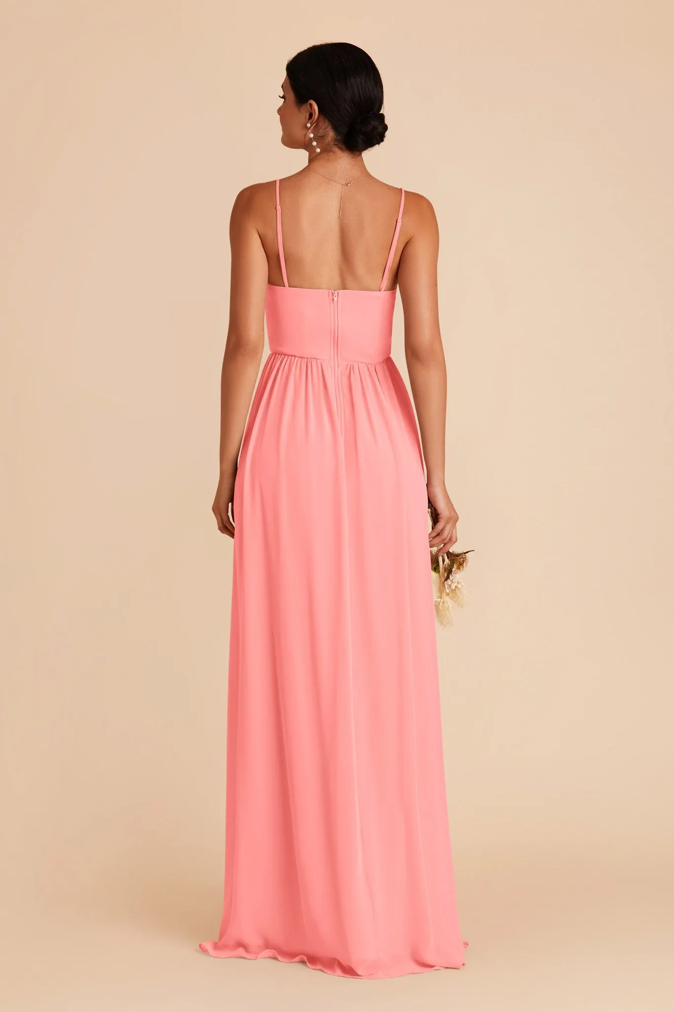 August Chiffon Dress - Coral Pink sold by Birdy Grey product image thumbnail 5