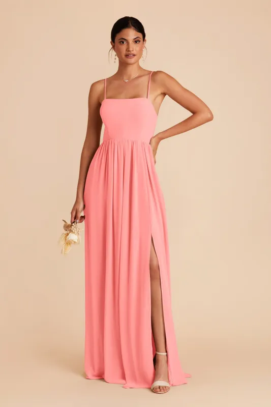 August Chiffon Dress - Coral Pink sold by Birdy Grey