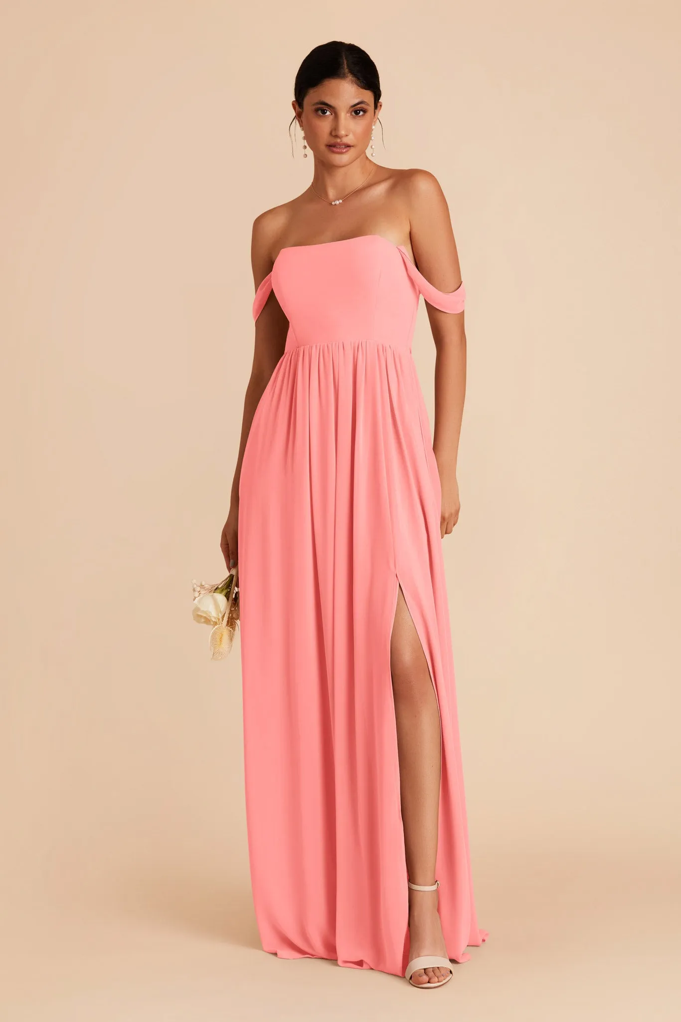 August Chiffon Dress - Coral Pink sold by Birdy Grey product image thumbnail 4