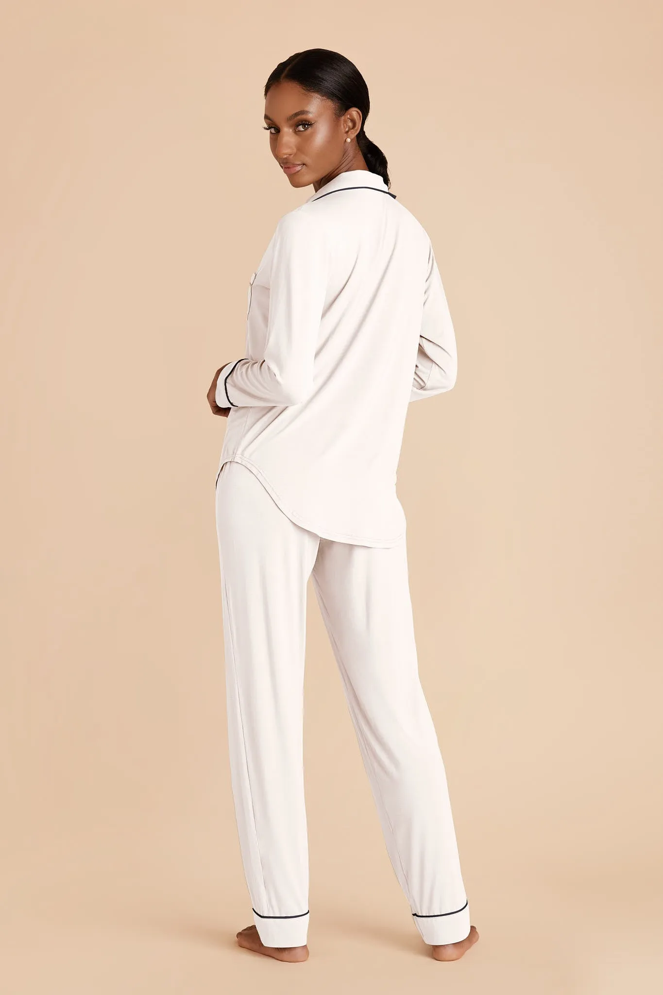 Jenna Bamboo Pajama Set - Ivory sold by Birdy Grey product image thumbnail 4