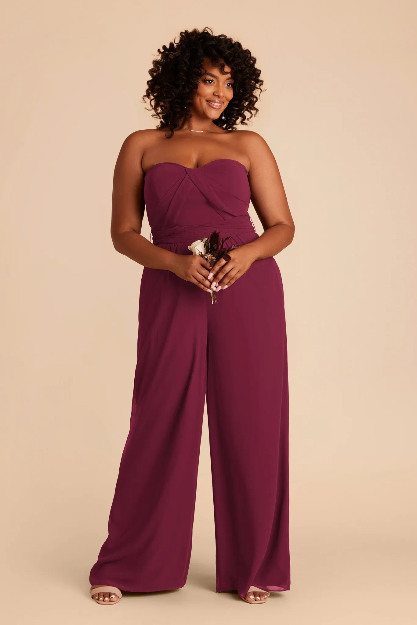 Gigi Chiffon Jumpsuit - Berry sold by Birdy Grey product image thumbnail 2