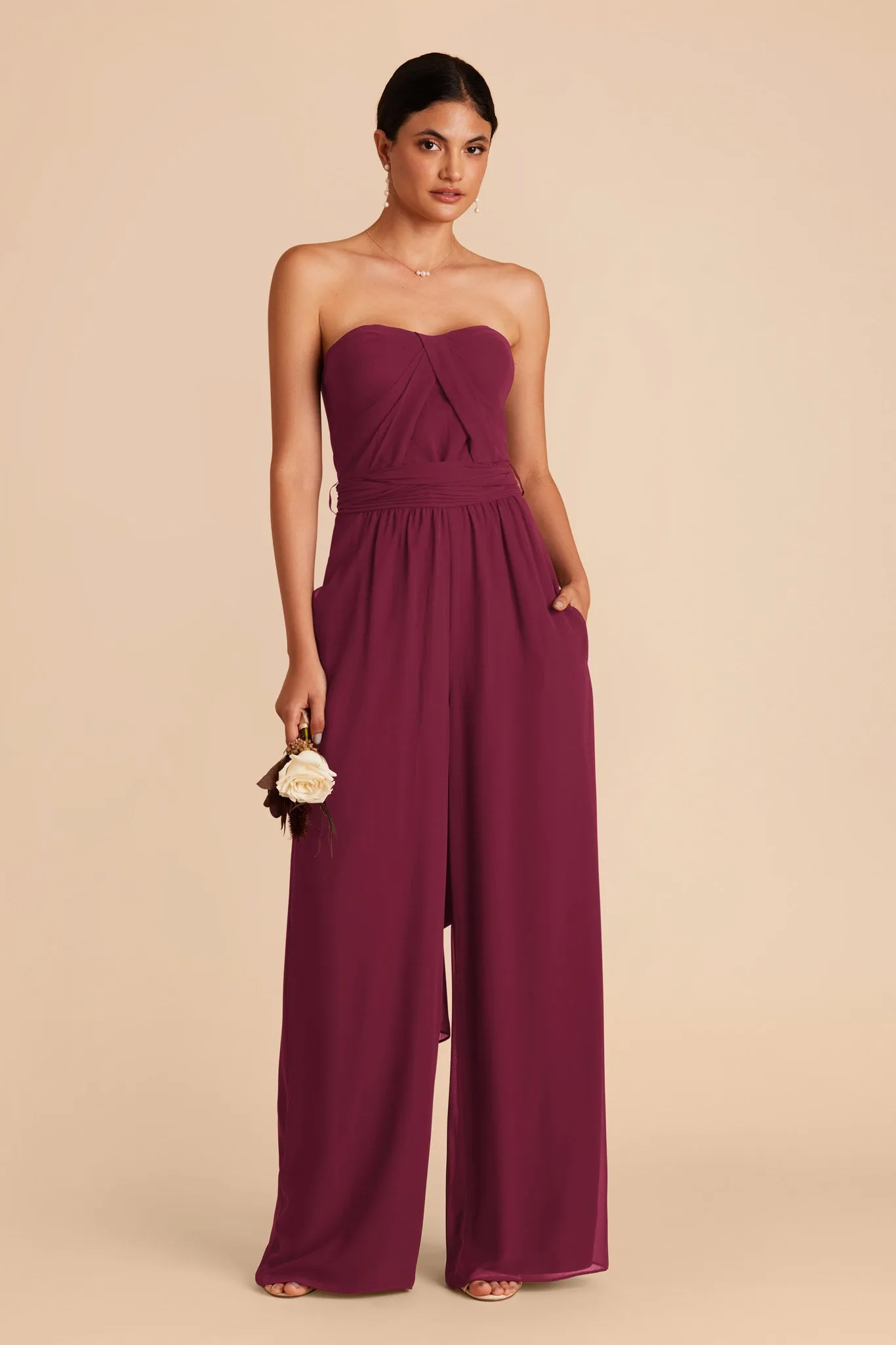 Gigi Chiffon Jumpsuit - Berry sold by Birdy Grey product image thumbnail 3