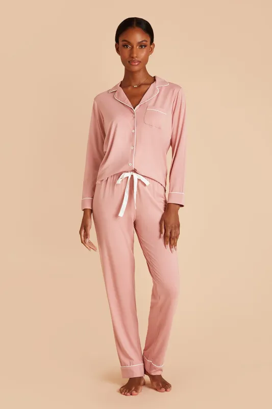 Jenna Bamboo Pajamas - Dusty Rose sold by Birdy Grey