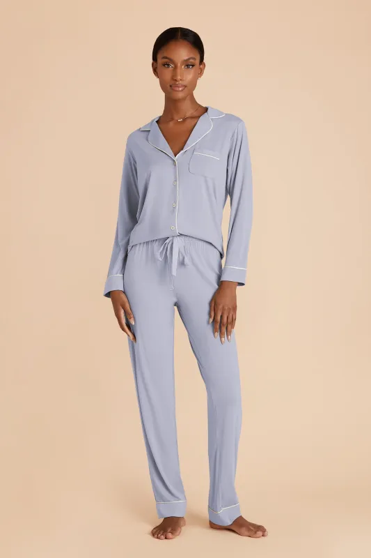 Jenna Bamboo Pajamas - Dusty Blue sold by Birdy Grey