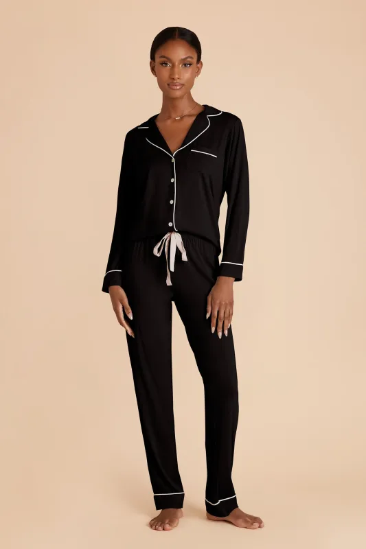 Jenna Bamboo Pajamas - Black sold by Birdy Grey