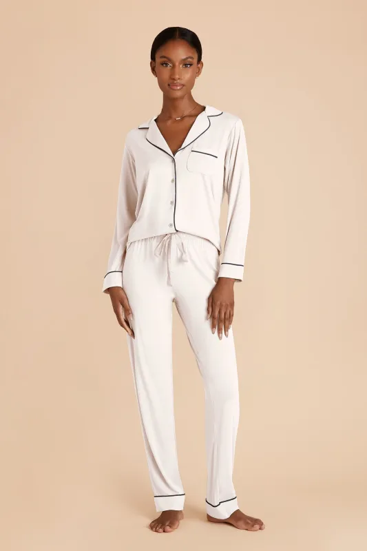 Jenna Bamboo Pajamas - Ivory sold by Birdy Grey