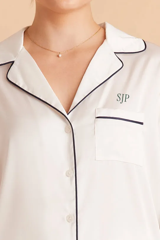 Jenna Matte Satin Pajamas - Ivory sold by Birdy Grey product image thumbnail 2