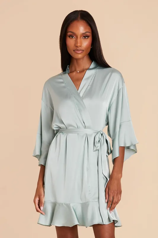 Kenny Matte Satin Robe - Sage sold by Birdy Grey