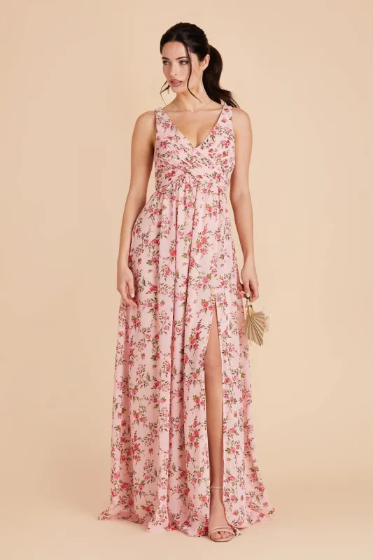 Laurie Chiffon Dress - Wild Rose Garden sold by Birdy Grey