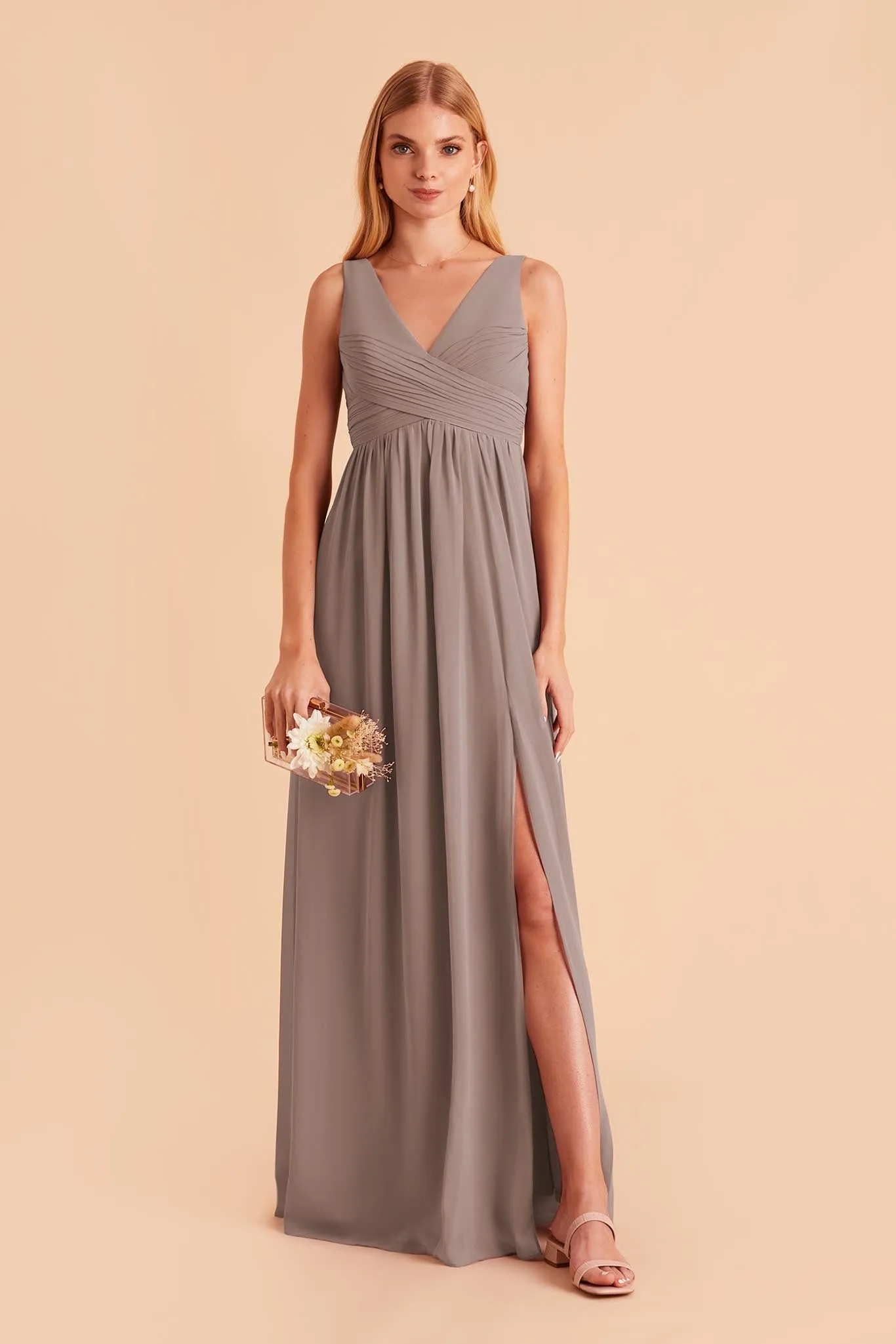 Laurie Chiffon Dress - Toffee sold by Birdy Grey