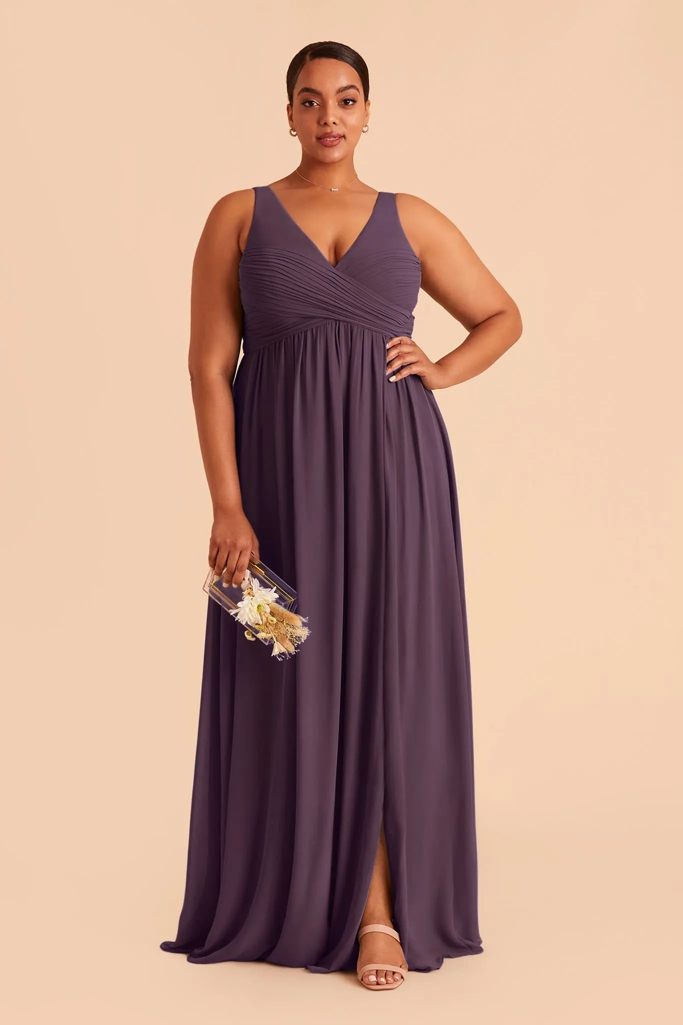Laurie Chiffon Dress - Plum sold by Birdy Grey product image thumbnail 3
