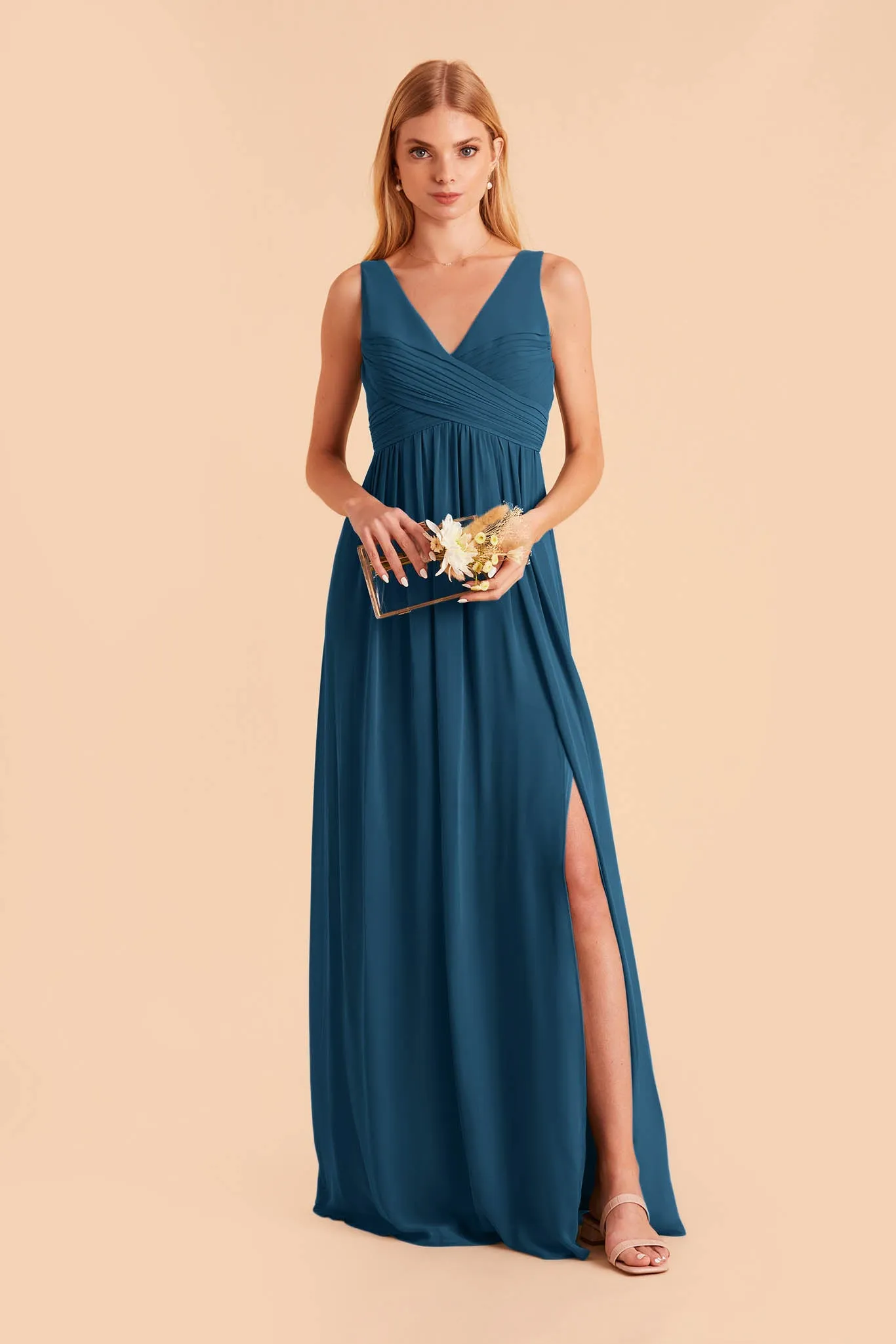 Laurie Chiffon Dress - Dark Teal sold by Birdy Grey product image thumbnail 5