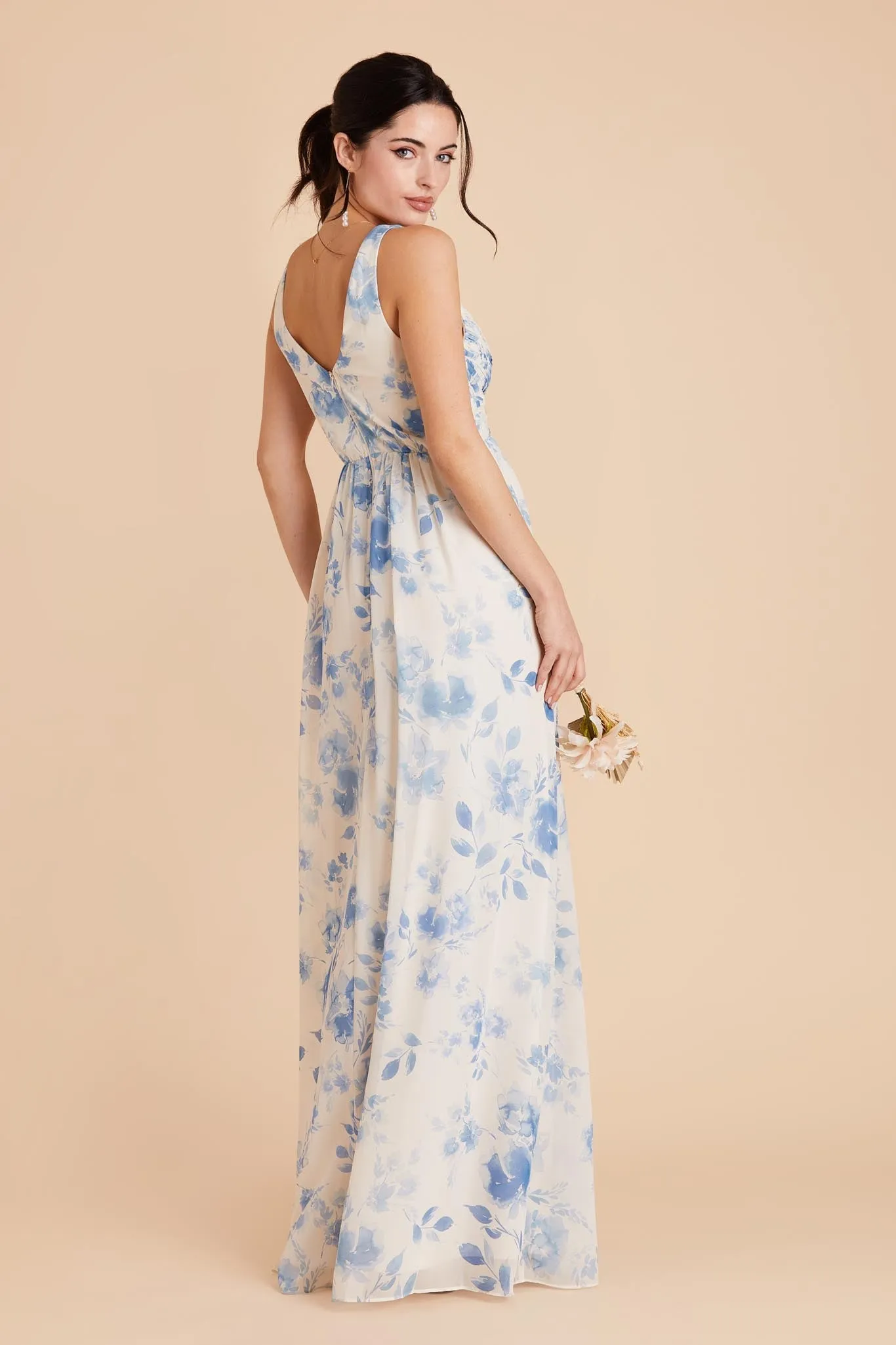 Laurie Chiffon Dress - Blue Rococo Floral sold by Birdy Grey product image thumbnail 2