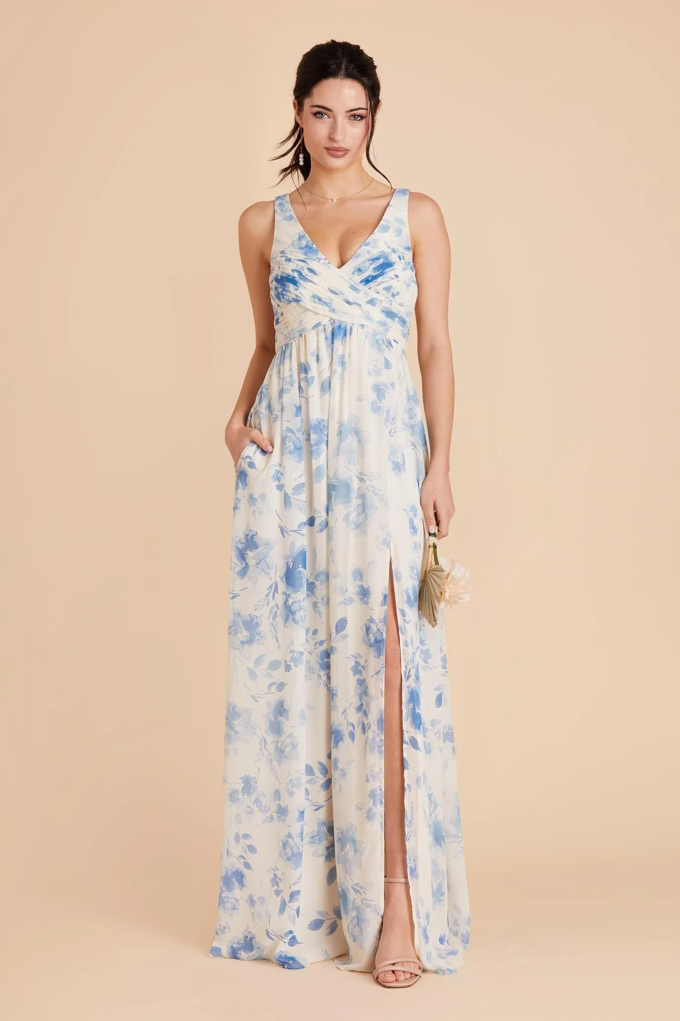 Laurie Chiffon Dress - Blue Rococo Floral sold by Birdy Grey product image thumbnail 5
