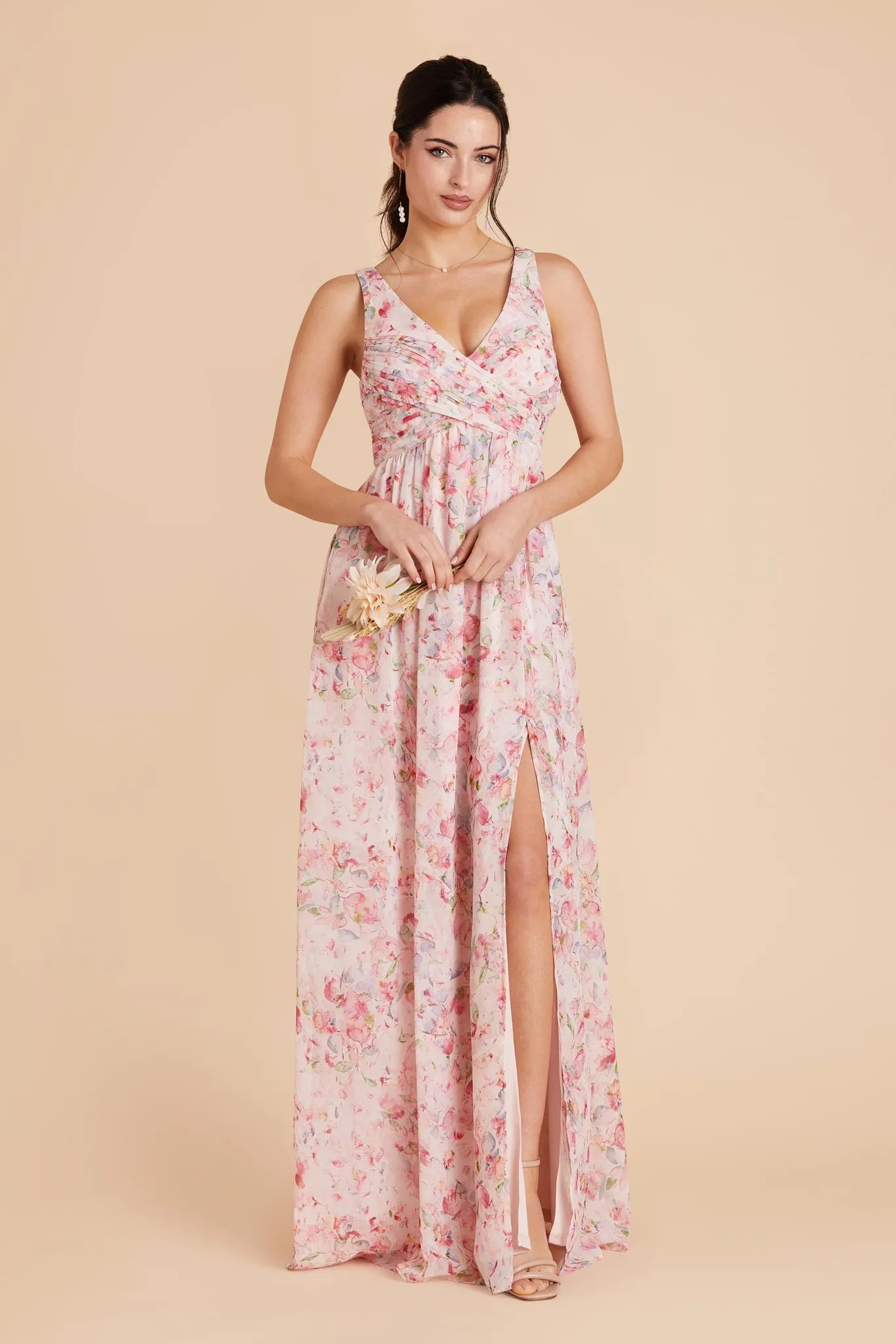 Laurie Chiffon Dress - Pink Falling Petals sold by Birdy Grey product image thumbnail 4