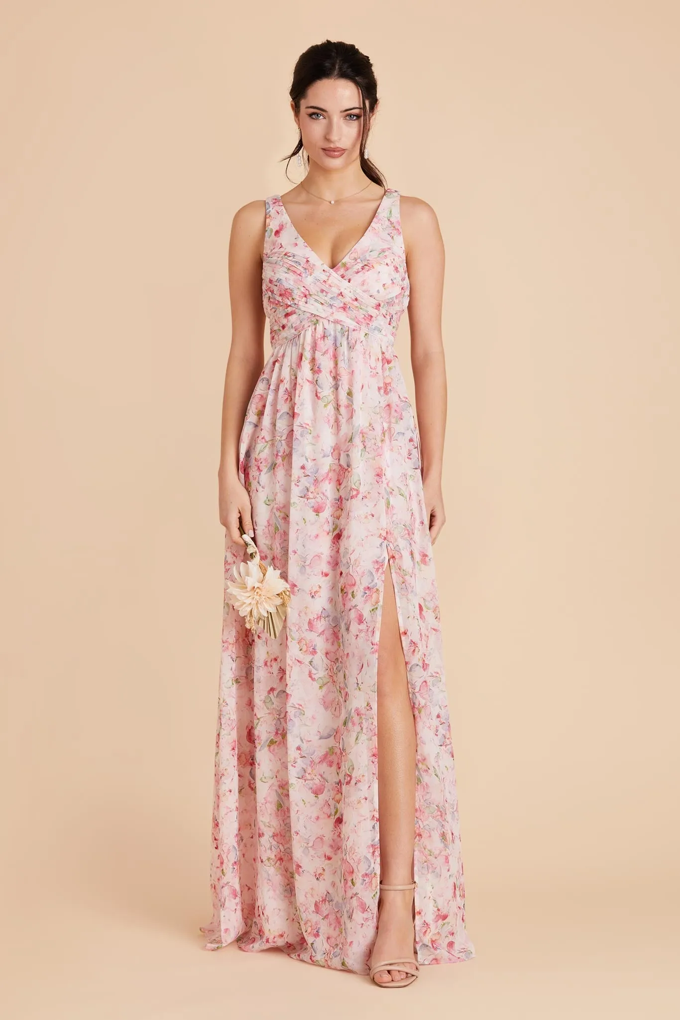 Laurie Chiffon Dress - Pink Falling Petals sold by Birdy Grey