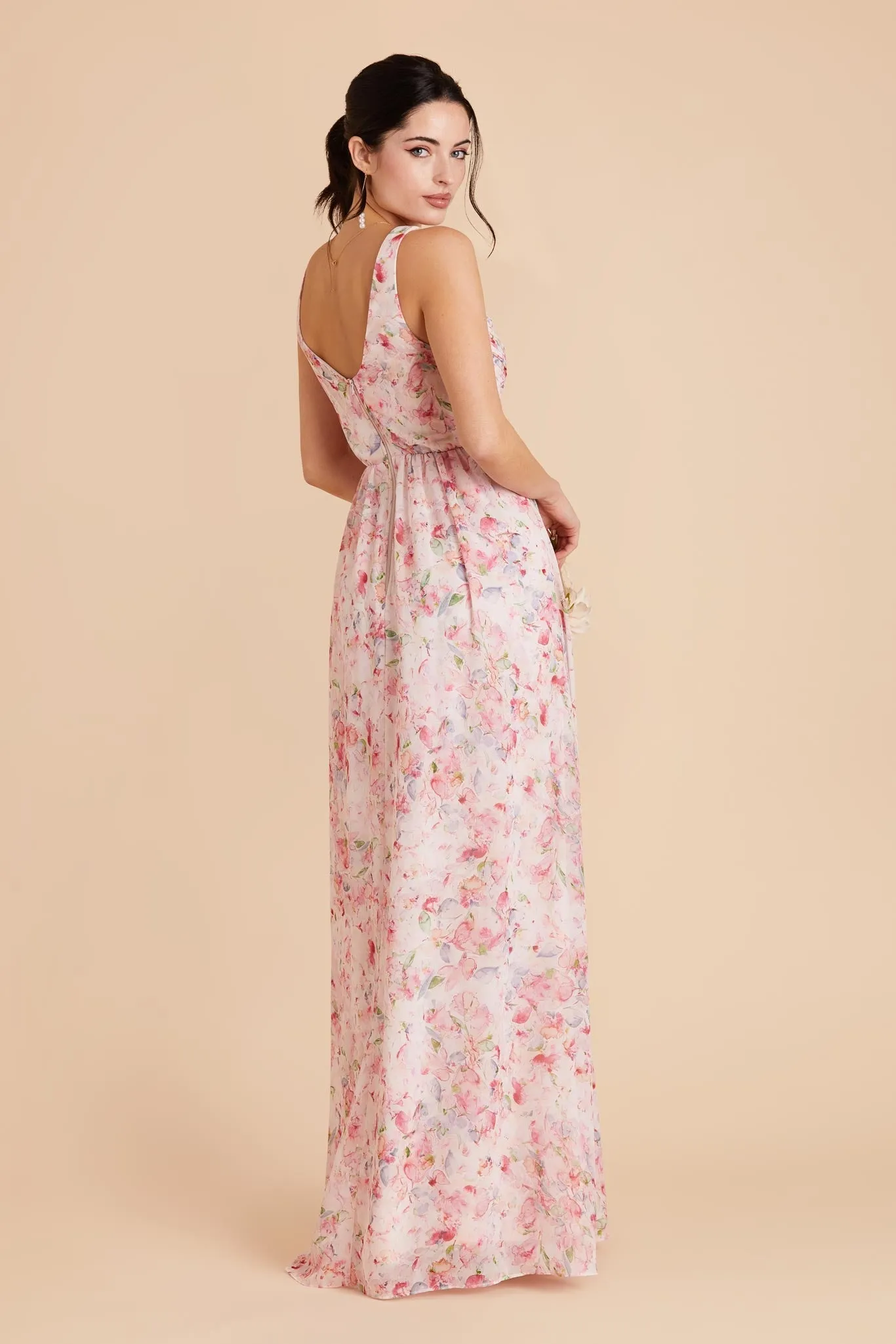 Laurie Chiffon Dress - Pink Falling Petals sold by Birdy Grey product image thumbnail 2