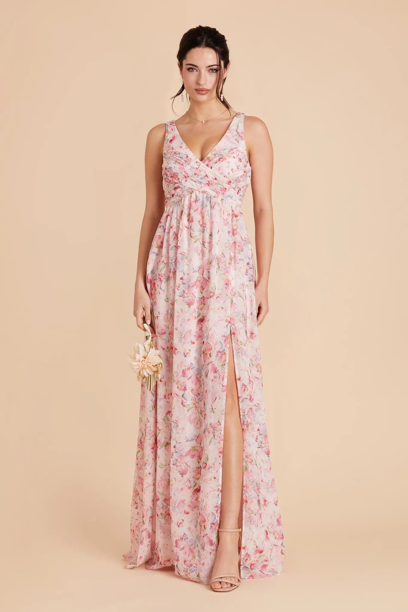 Laurie Chiffon Dress - Pink Falling Petals sold by Birdy Grey product image thumbnail 3