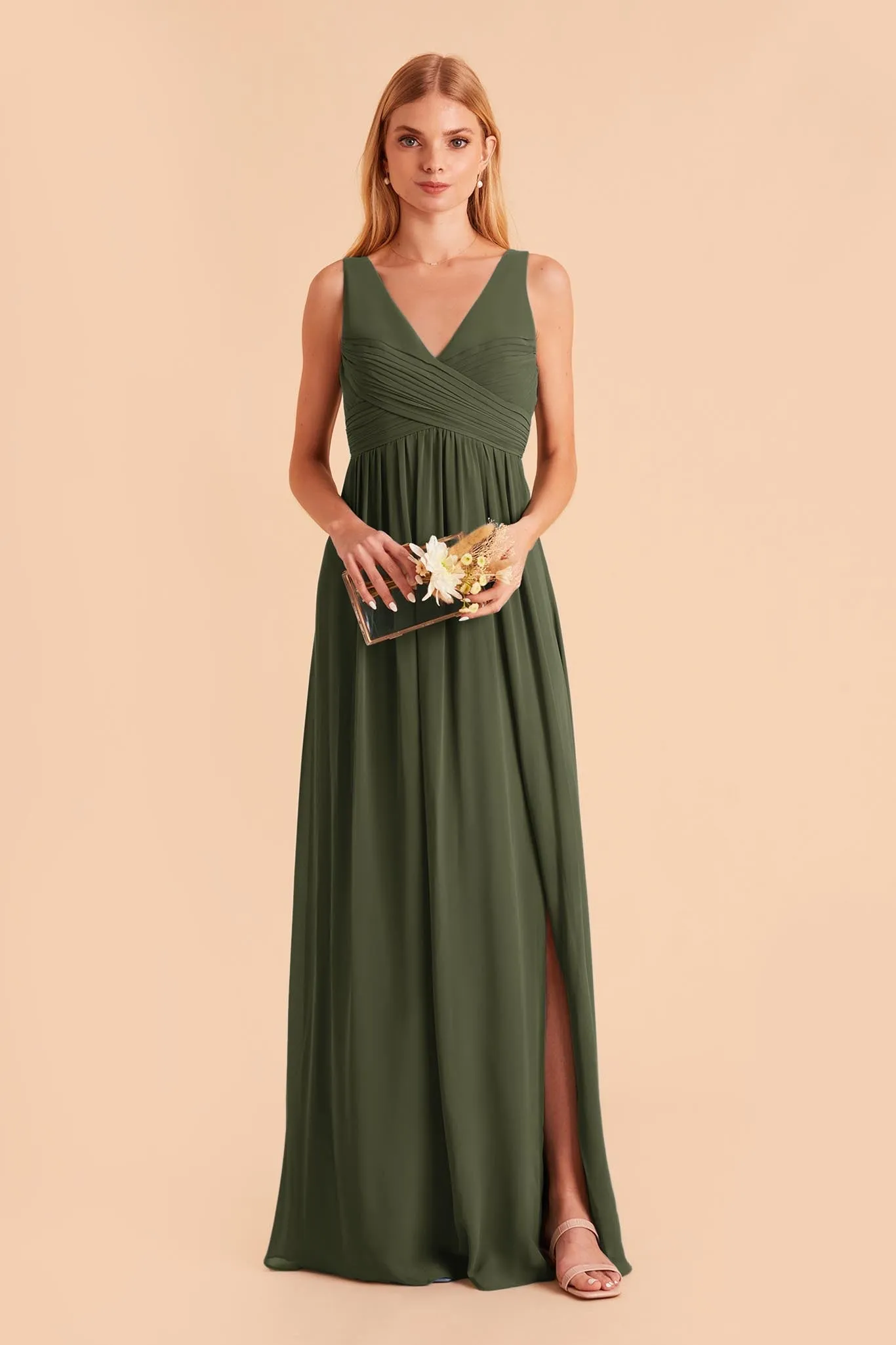 Laurie Chiffon Dress - Olive sold by Birdy Grey product image thumbnail 5