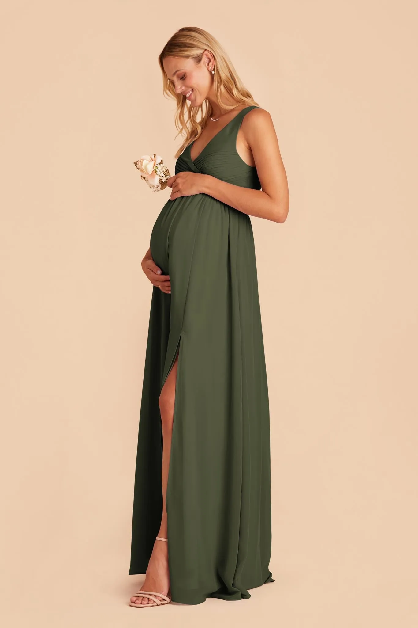 Laurie Chiffon Dress - Olive sold by Birdy Grey product image thumbnail 2