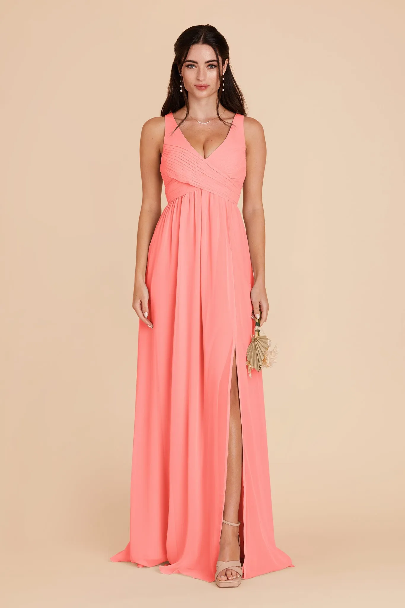 Laurie Chiffon Dress - Coral Pink sold by Birdy Grey product image thumbnail 2