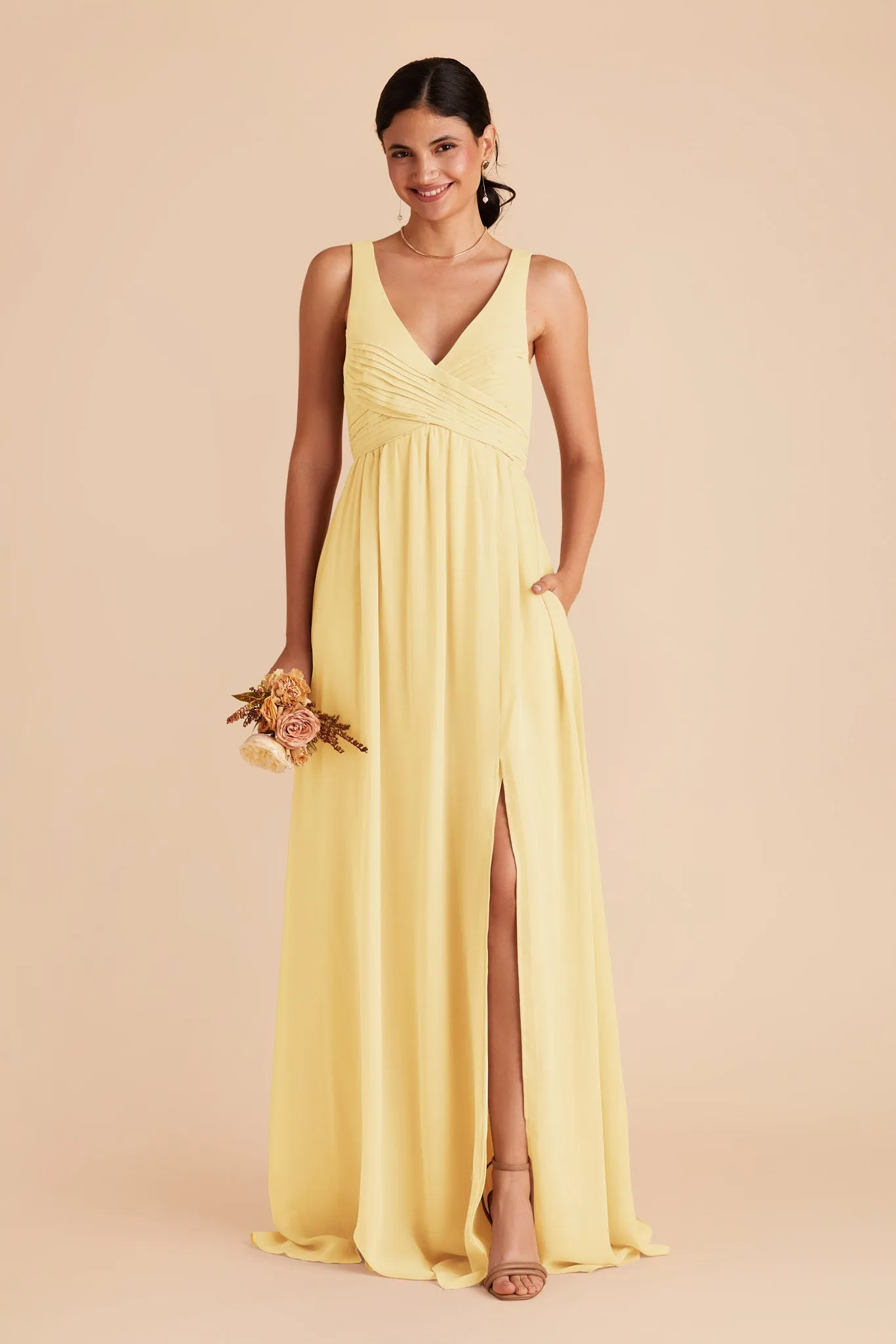 Laurie Chiffon Dress - Lemon Sorbet sold by Birdy Grey product image thumbnail 3