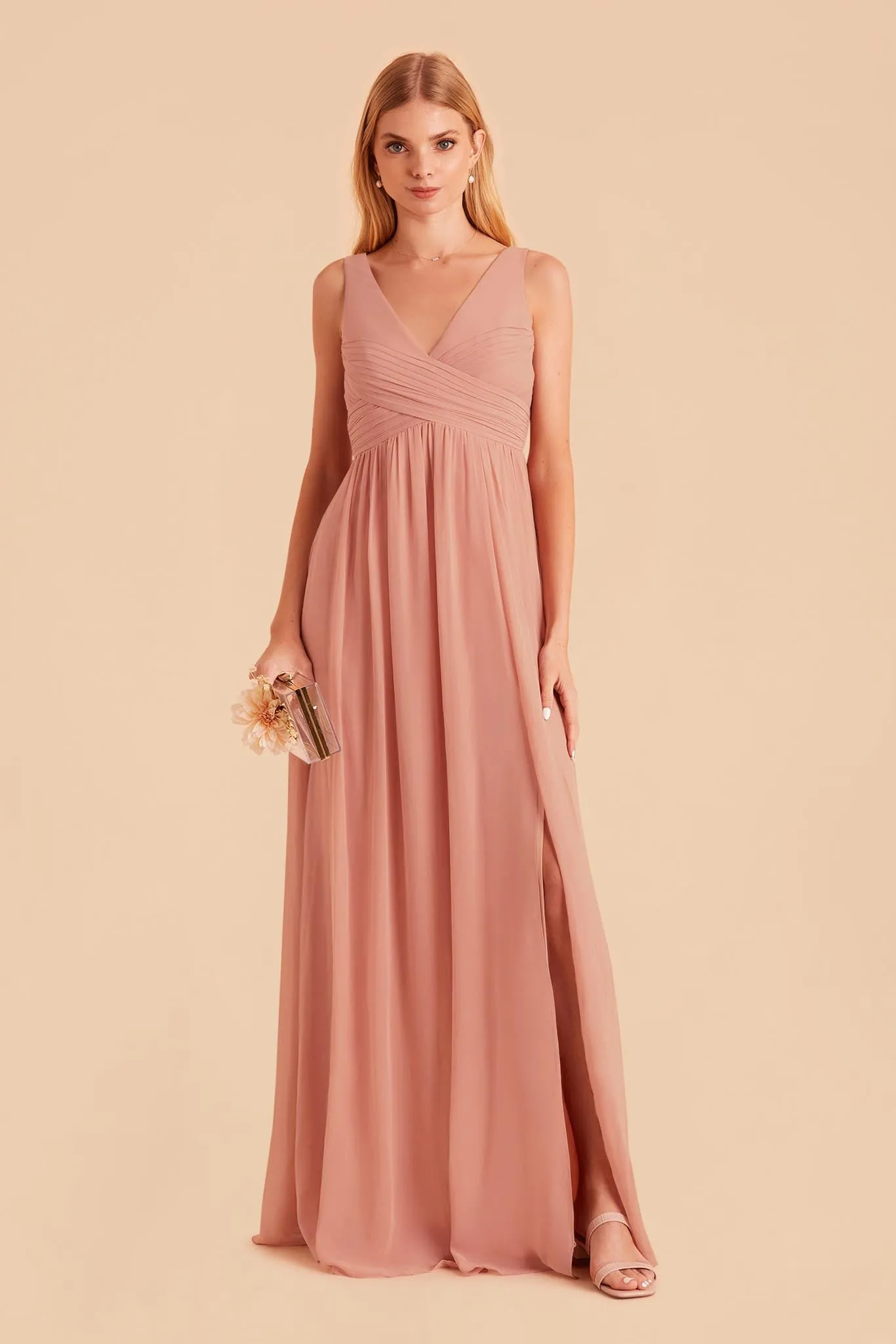 Laurie Chiffon Dress - Dusty Rose sold by Birdy Grey product image thumbnail 5