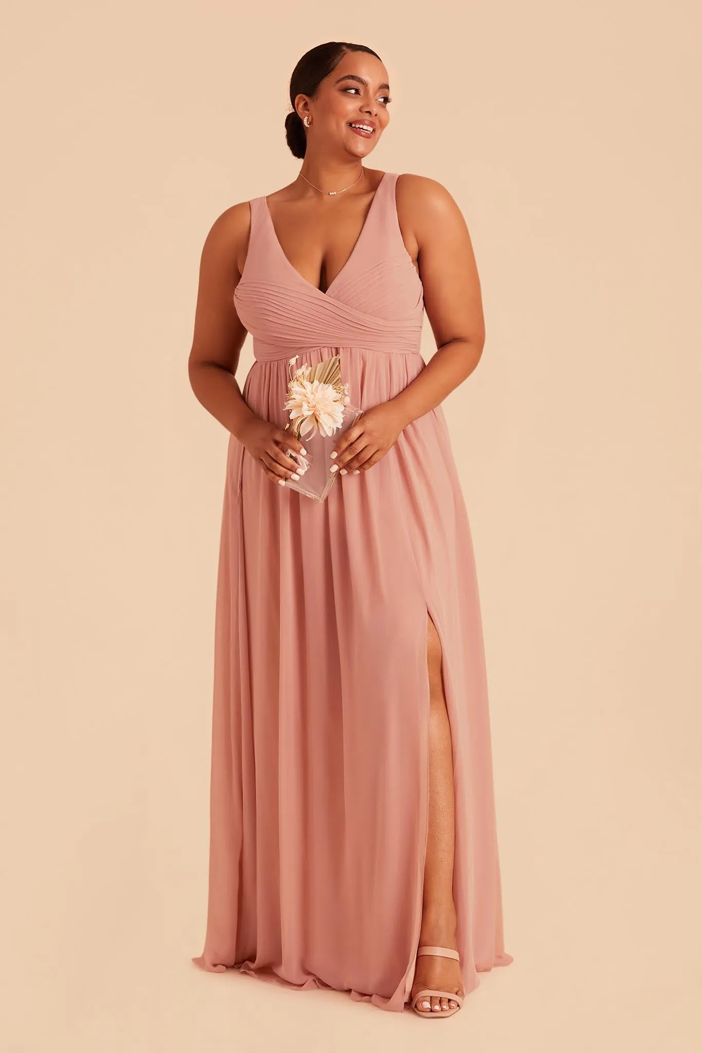 Laurie Chiffon Dress - Dusty Rose sold by Birdy Grey product image thumbnail 3