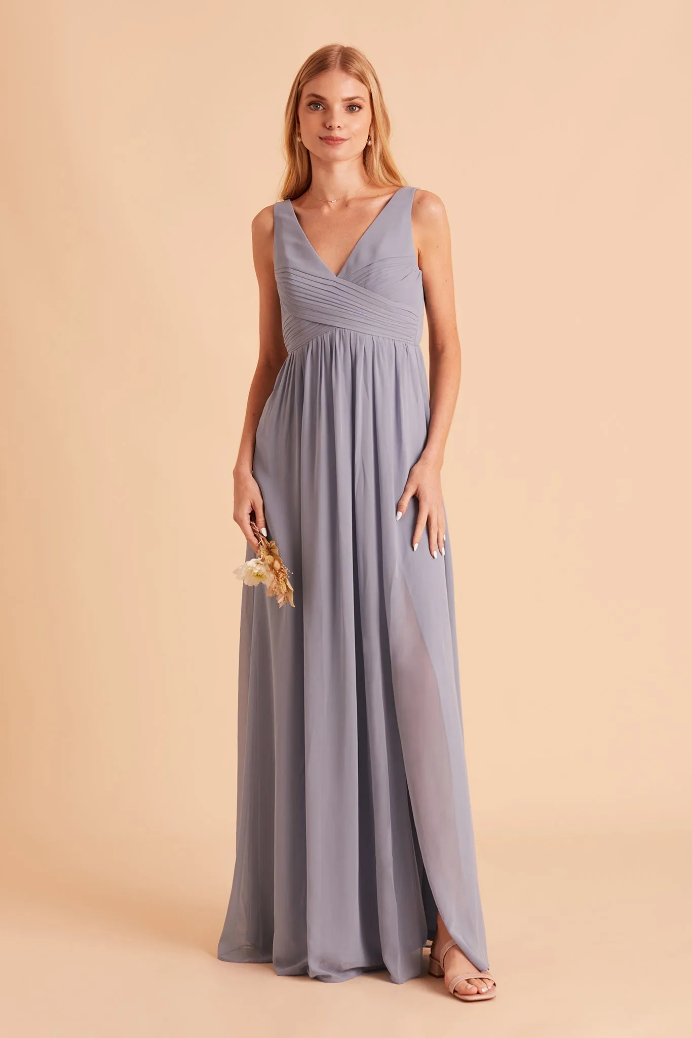 Laurie Chiffon Dress - Dusty Blue sold by Birdy Grey product image thumbnail 4