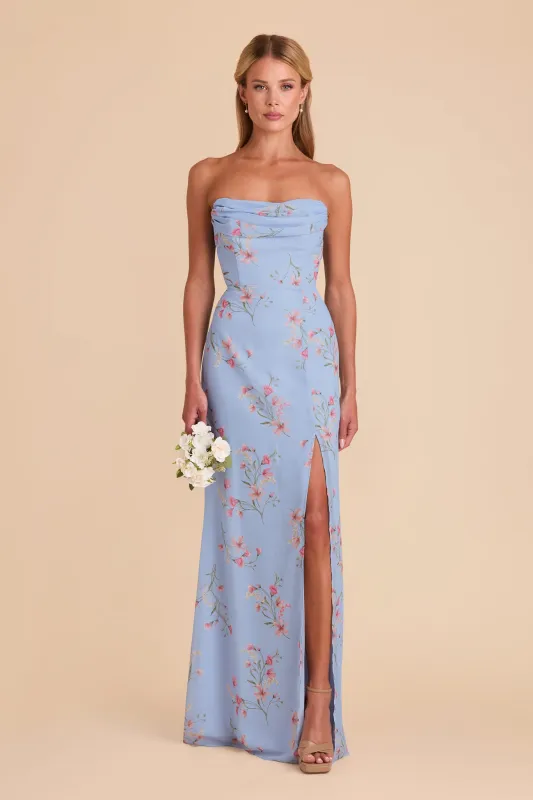 Mira Chiffon Dress - Periwinkle Blue Le Fleur sold by Birdy Grey