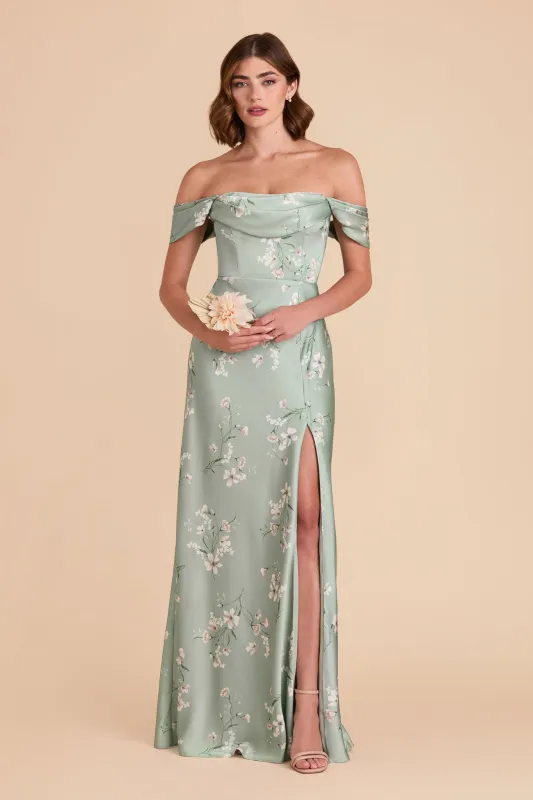 Mia Matte Satin Dress - Sage Le Fleur sold by Birdy Grey