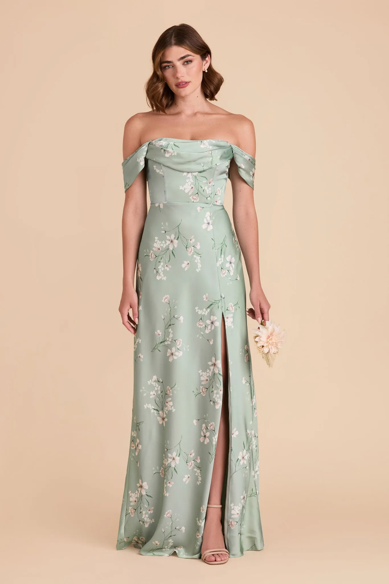 Mia Matte Satin Dress - Sage Le Fleur sold by Birdy Grey product image thumbnail 4