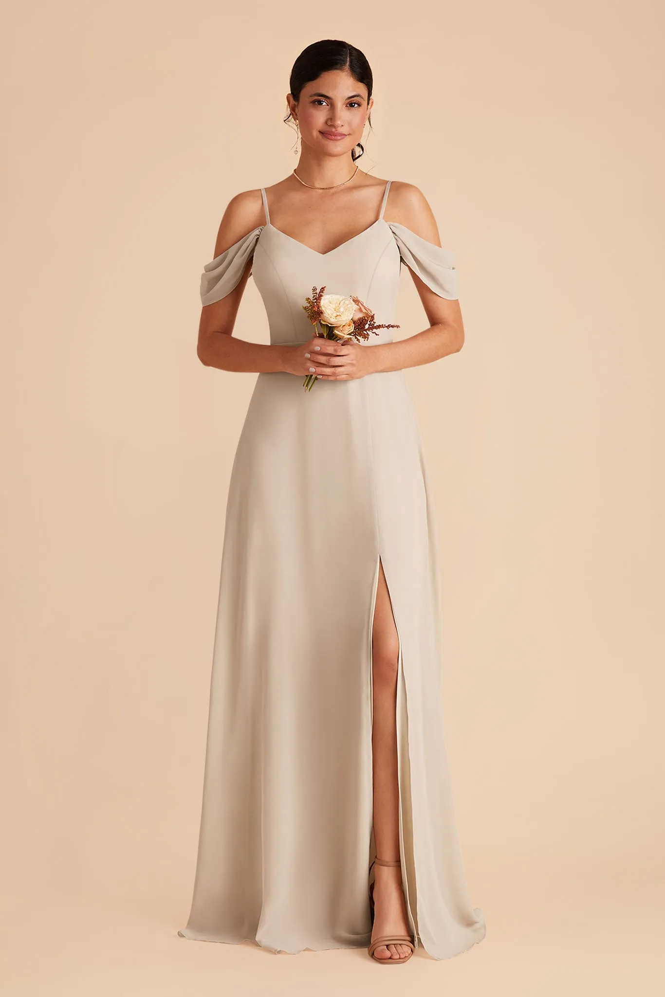 Devin Convertible Dress With Slit - Classic Champagne sold by Birdy Grey product image thumbnail 5