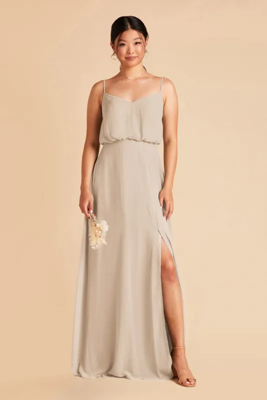 Gwennie Dress With Slit - Classic Champagne sold by Birdy Grey