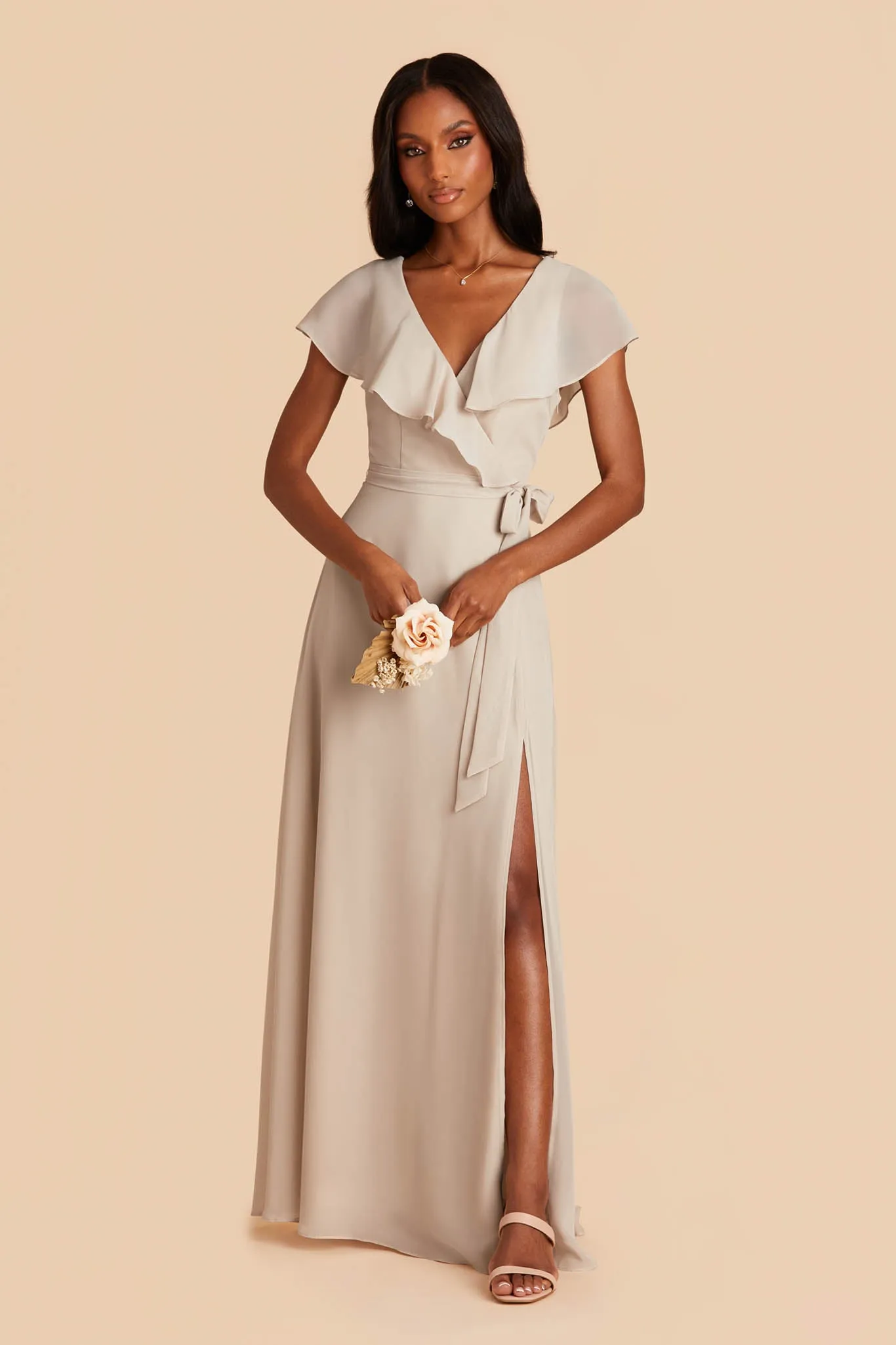 Jackson Chiffon Dress - Classic Champagne sold by Birdy Grey product image thumbnail 4