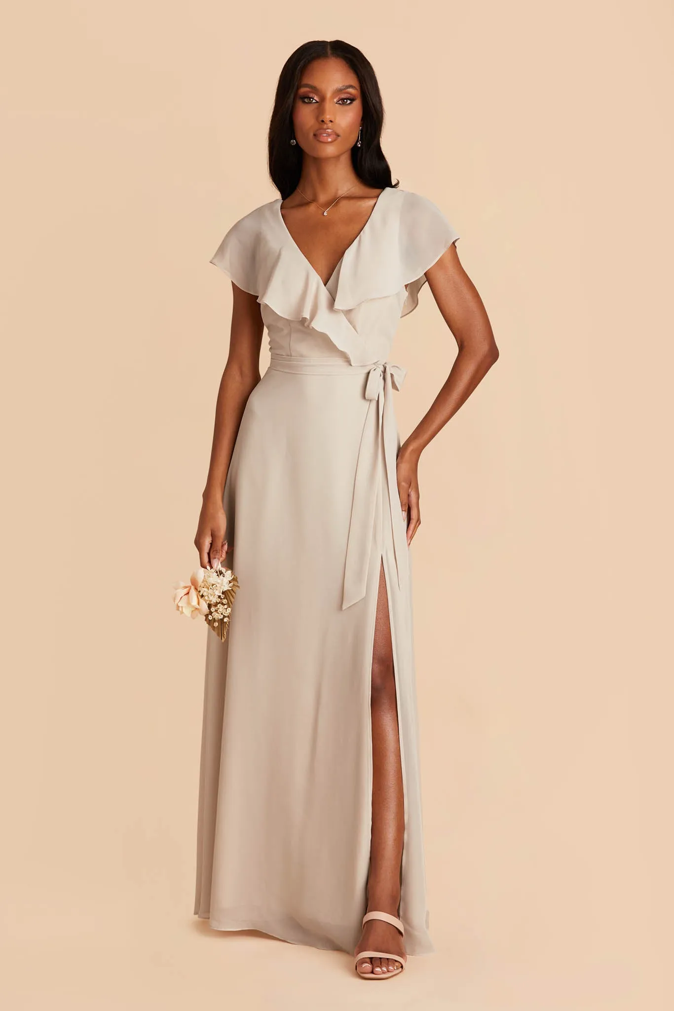 Jackson Chiffon Dress - Classic Champagne sold by Birdy Grey product image thumbnail 3