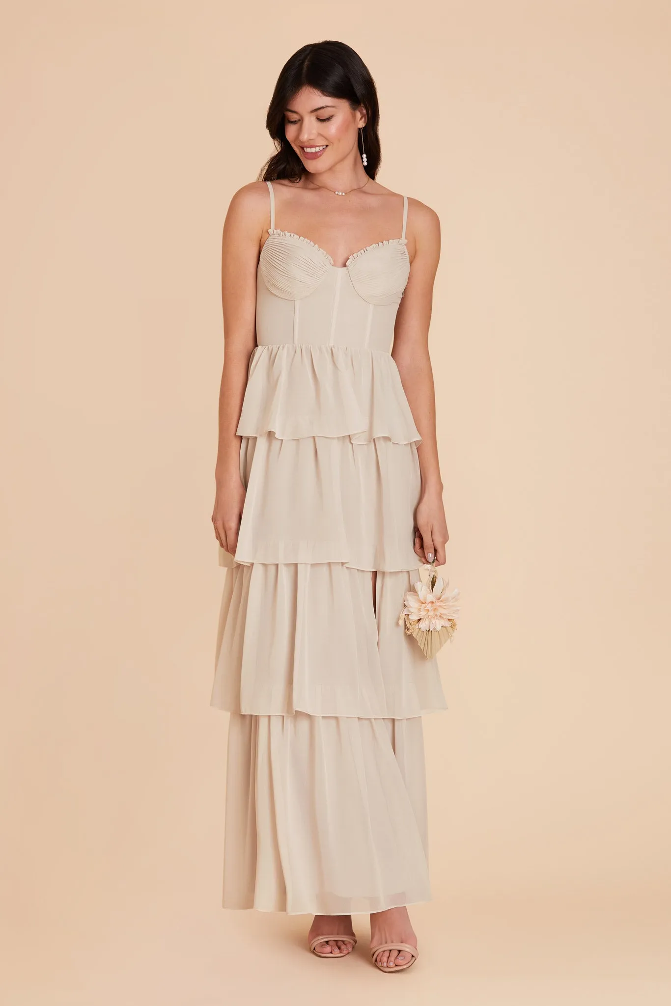 Lola Chiffon Dress - Classic Champagne sold by Birdy Grey product image thumbnail 3