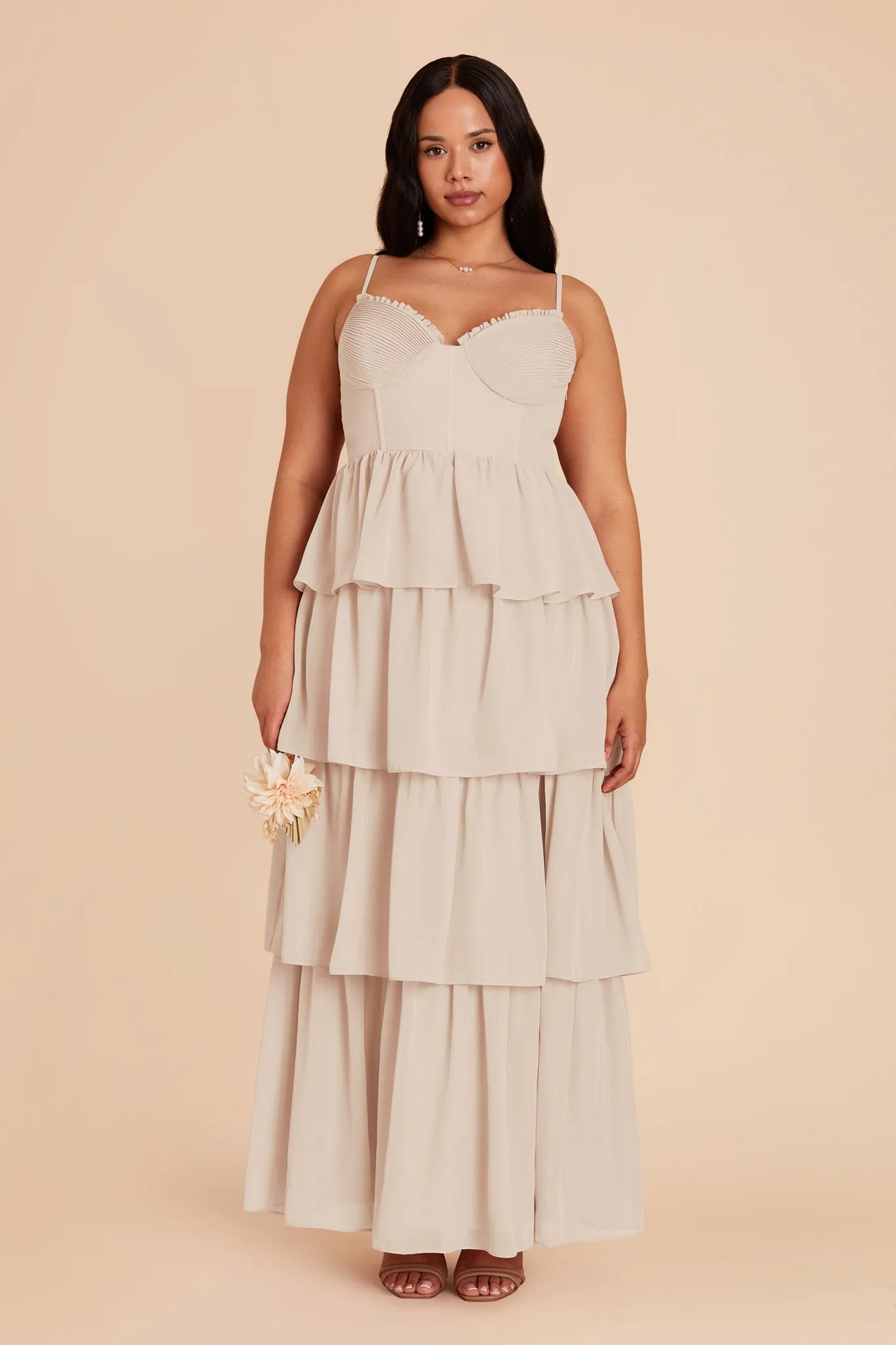 Lola Chiffon Dress - Classic Champagne sold by Birdy Grey product image thumbnail 2