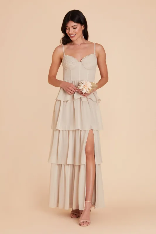 Lola Chiffon Dress - Classic Champagne sold by Birdy Grey