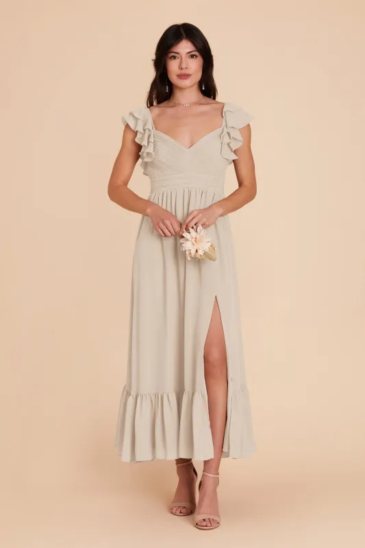Michelle Chiffon Dress - Classic Champagne sold by Birdy Grey
