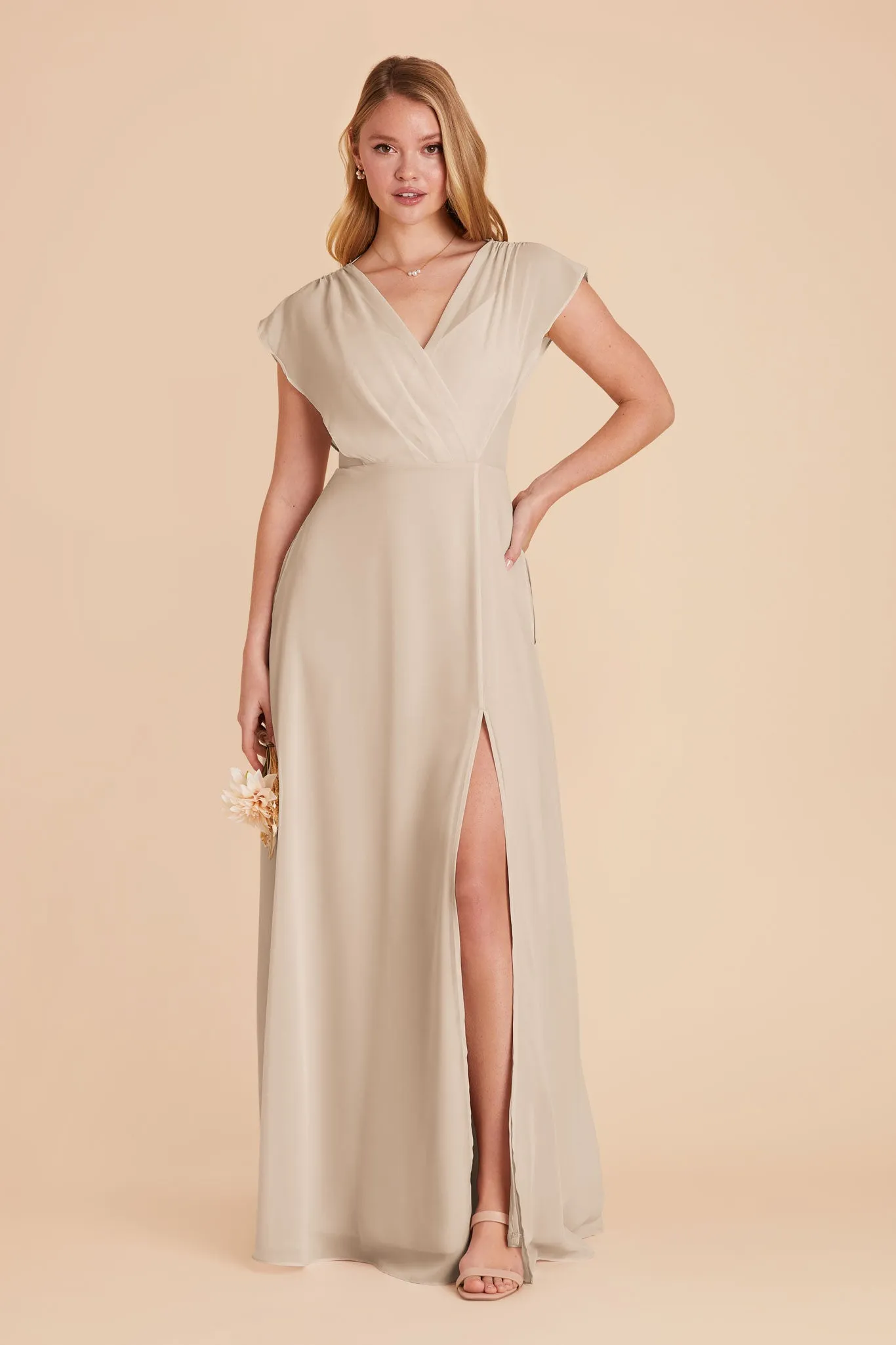 Violet Chiffon Dress - Classic Champagne sold by Birdy Grey product image thumbnail 4