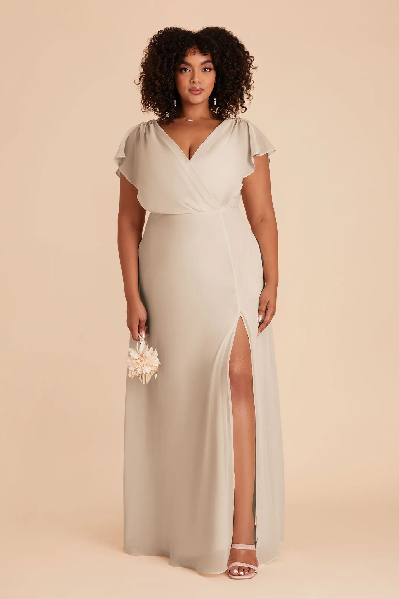 Violet Chiffon Dress - Classic Champagne sold by Birdy Grey product image thumbnail 2