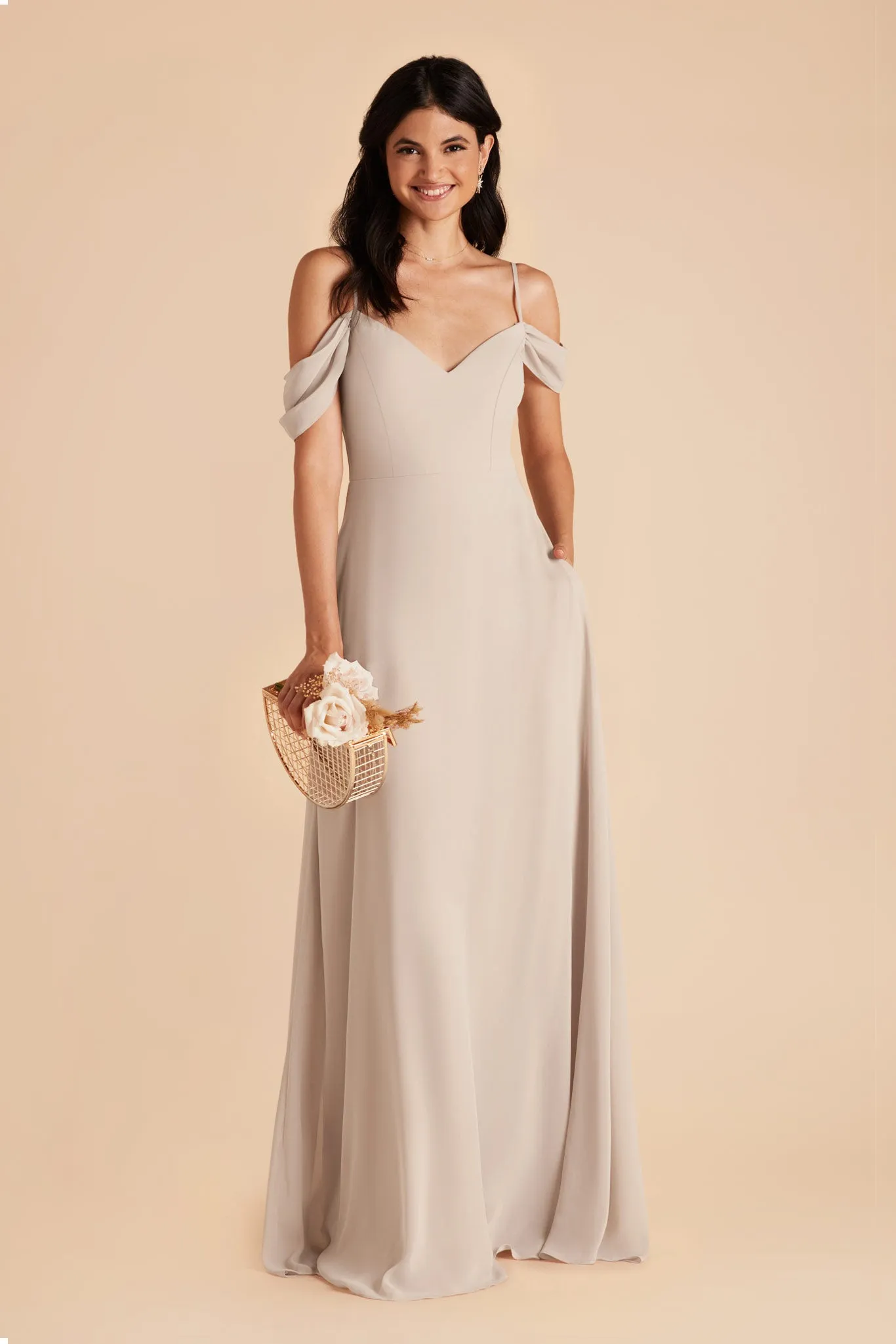 Devin Chiffon Dress - Classic Champagne sold by Birdy Grey product image thumbnail 4
