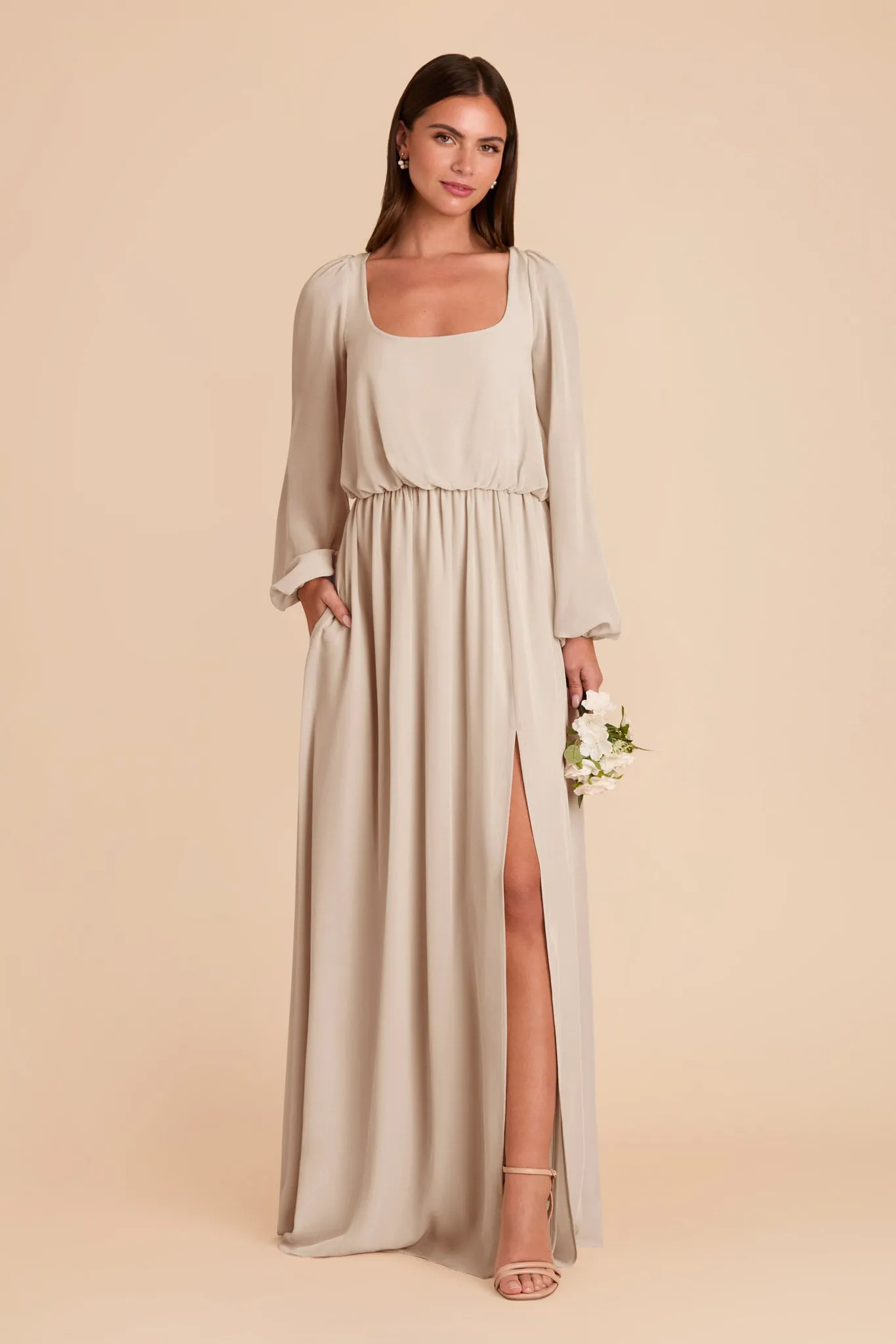 Eloise Chiffon Dress - Classic Champagne sold by Birdy Grey product image thumbnail 4