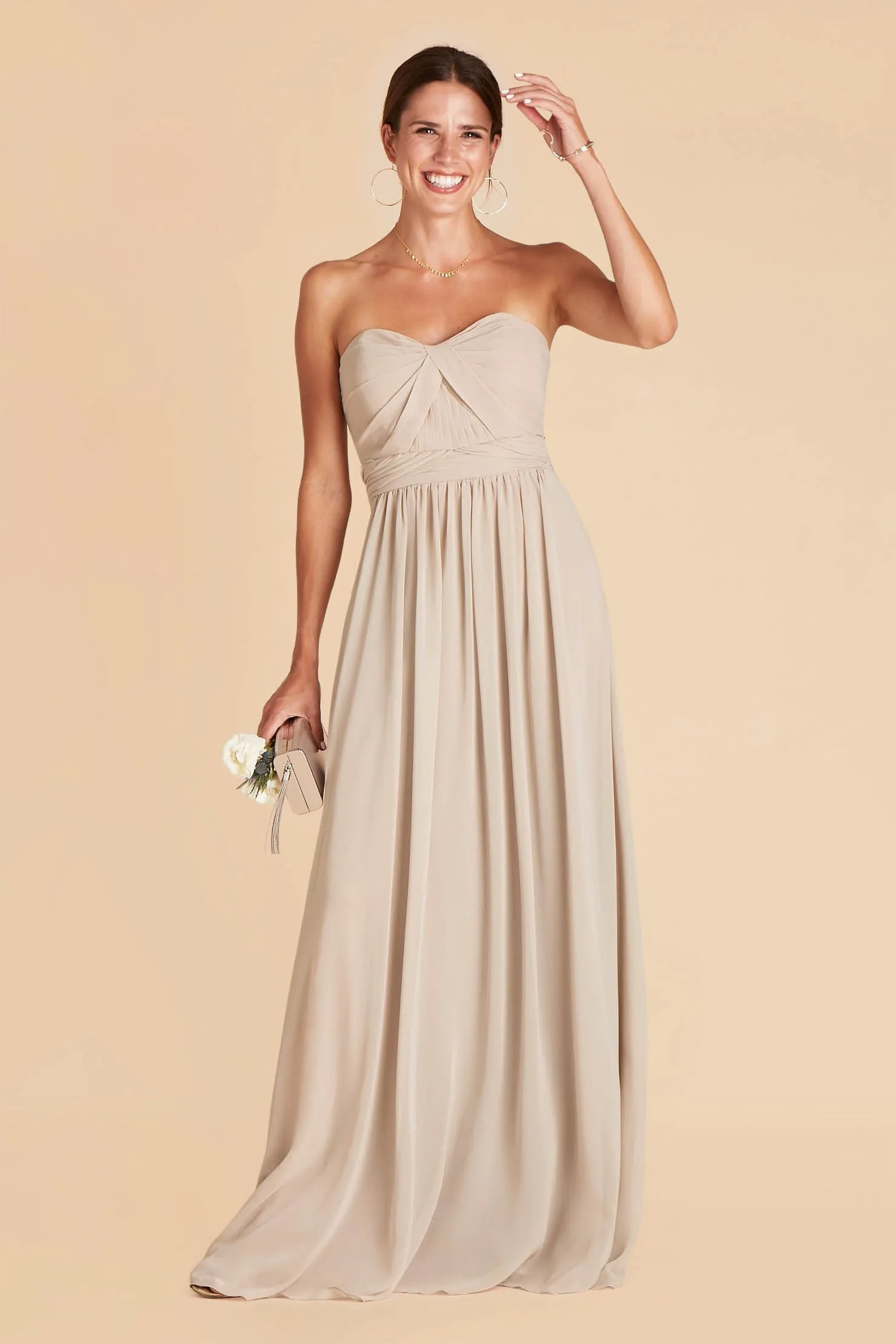 Grace Chiffon Dress - Classic Champagne sold by Birdy Grey